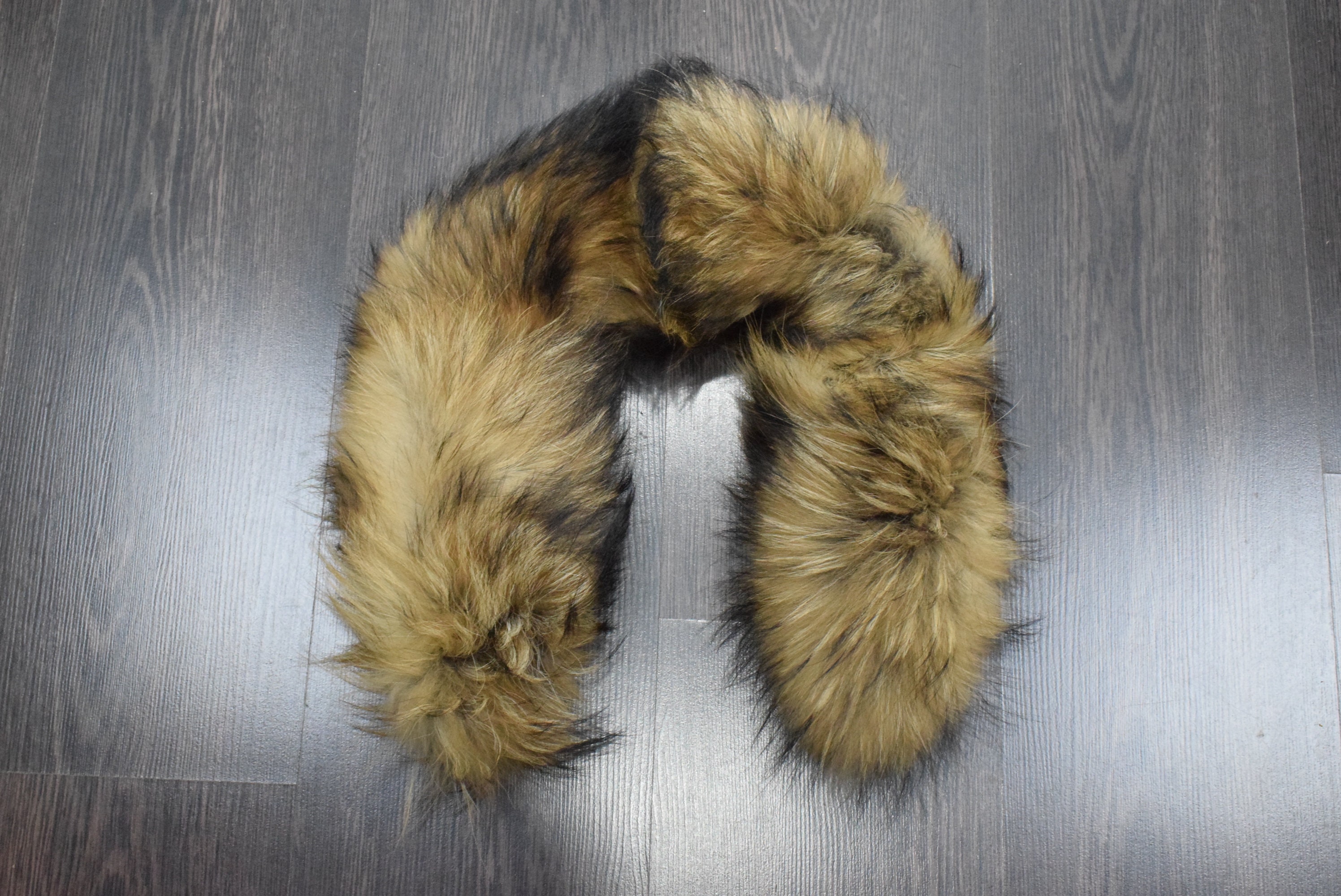 100% Vera Pelliccia Collare Di Lusso Caldo Procione Naturale Sciarpa - Foto 2