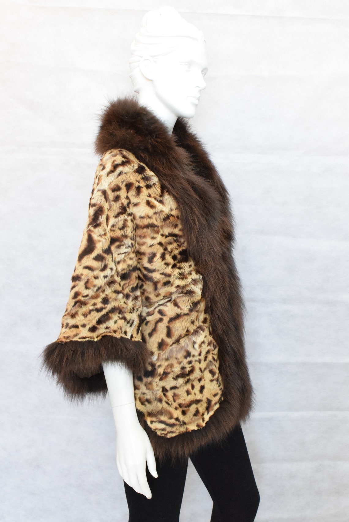 Fur Rabbit & Finn Raccoon Poncho Cape Animal Print With | Etsy