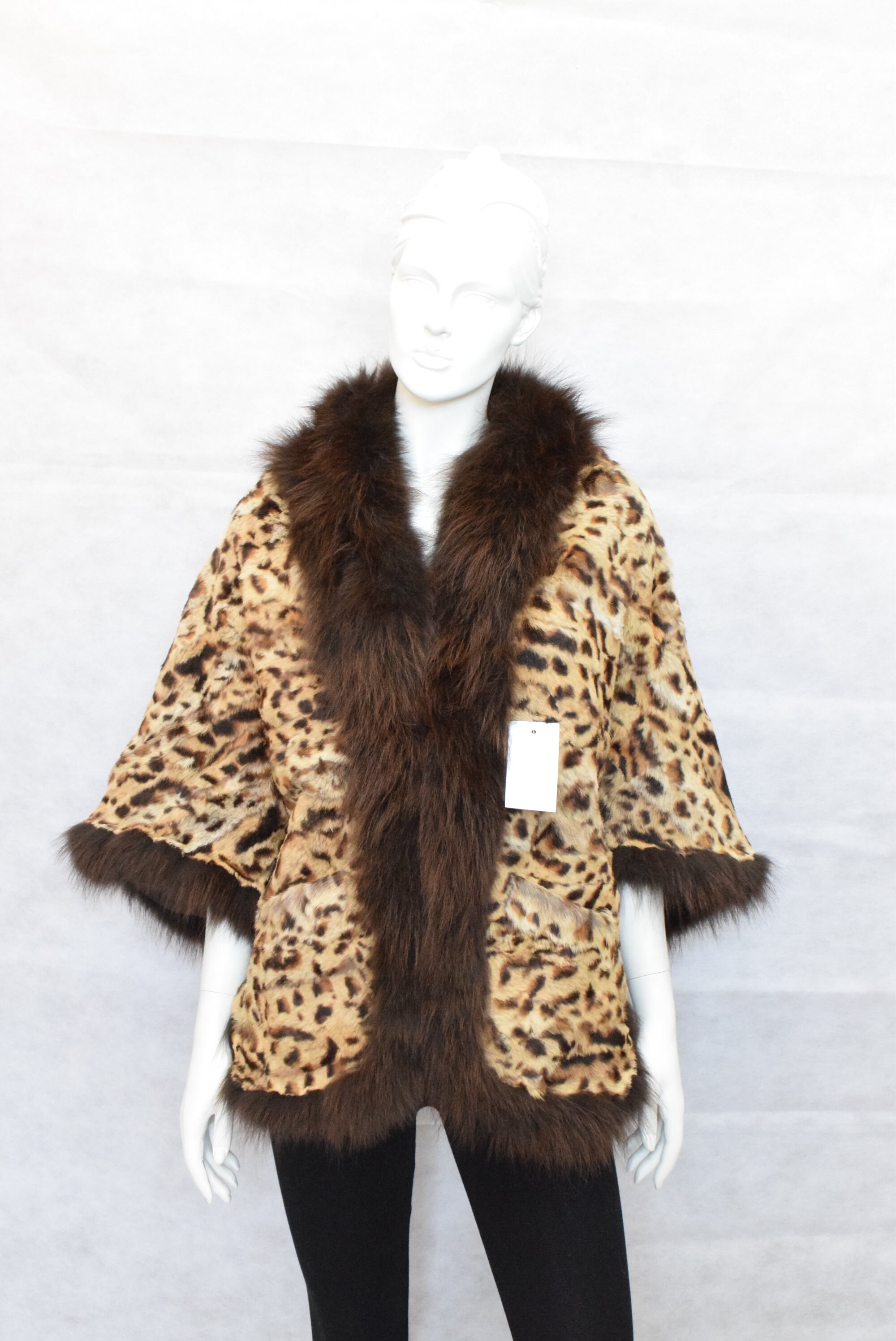 Fur Rabbit & Finn Raccoon Poncho Cape Animal Print With - Etsy