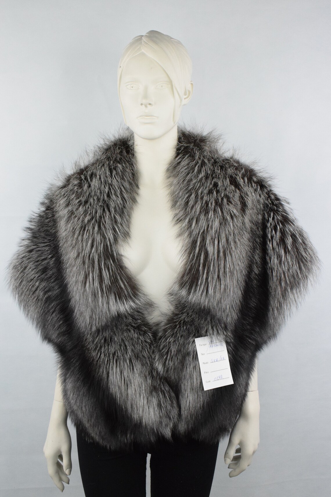 fur wrap shawl black