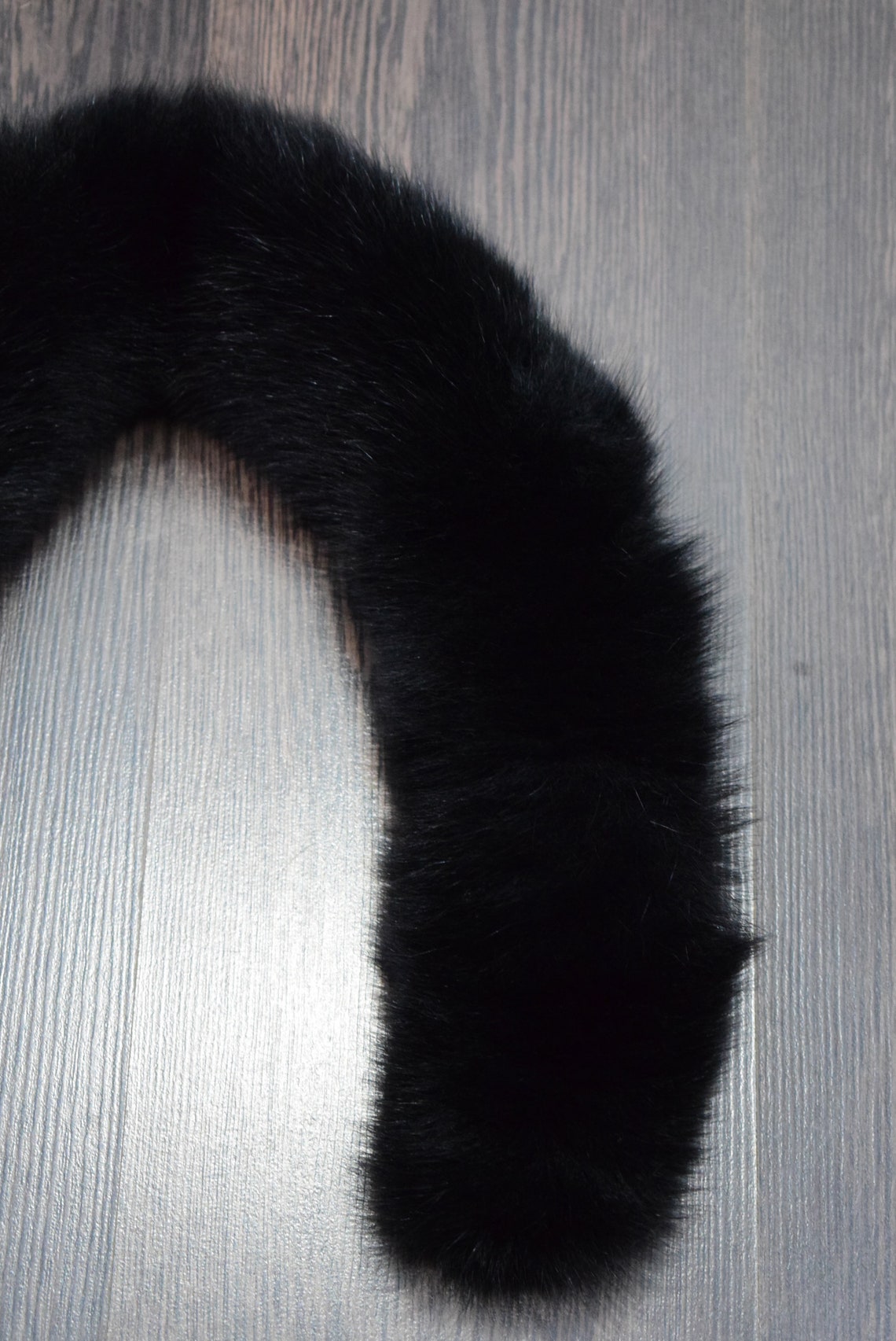 Fur Fox Trim for Hood Black Color / Fur Strips Accessories for | Etsy