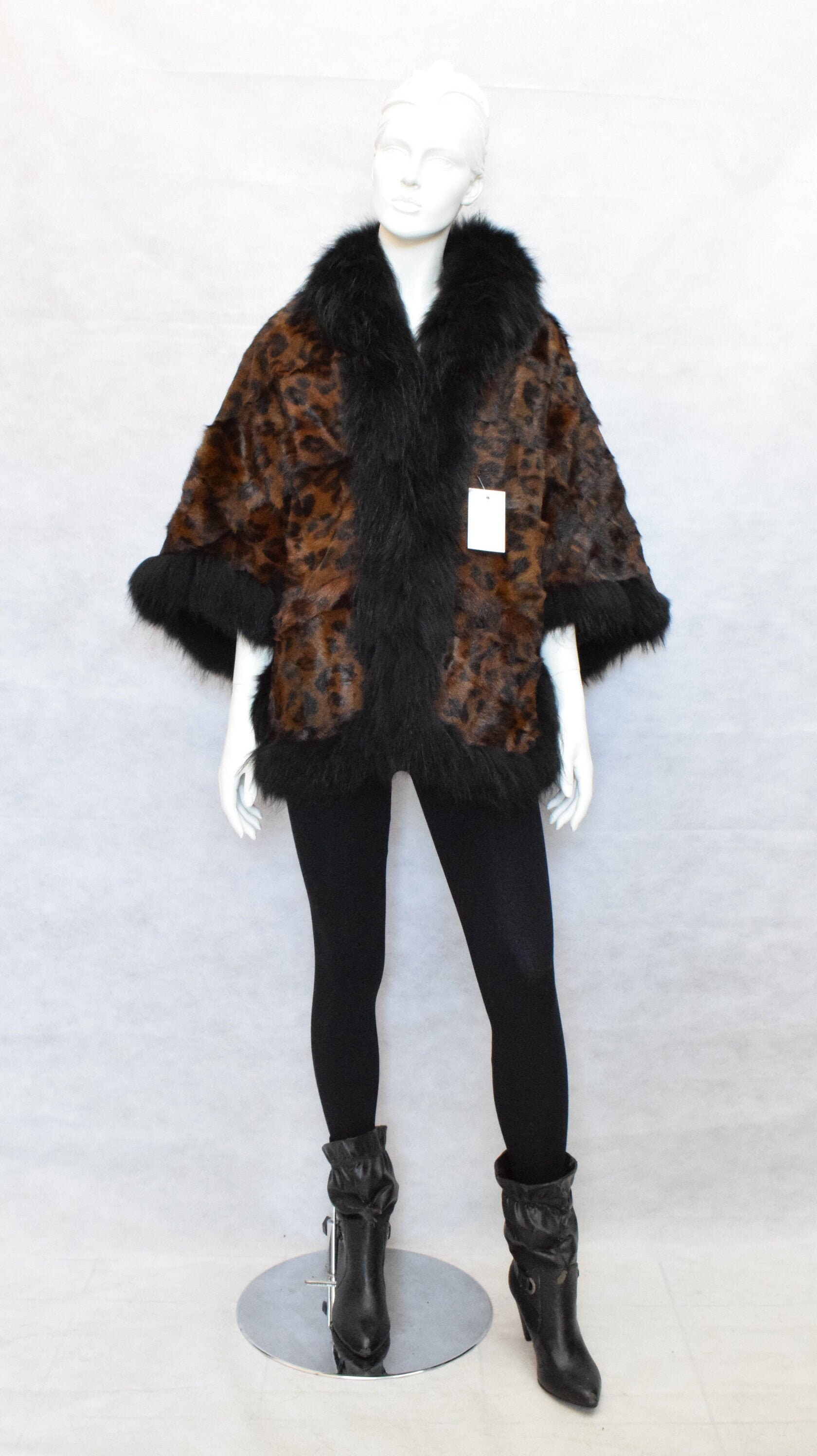 Fur Rabbit & Finn Raccoon Poncho Cape Animal Print With - Etsy