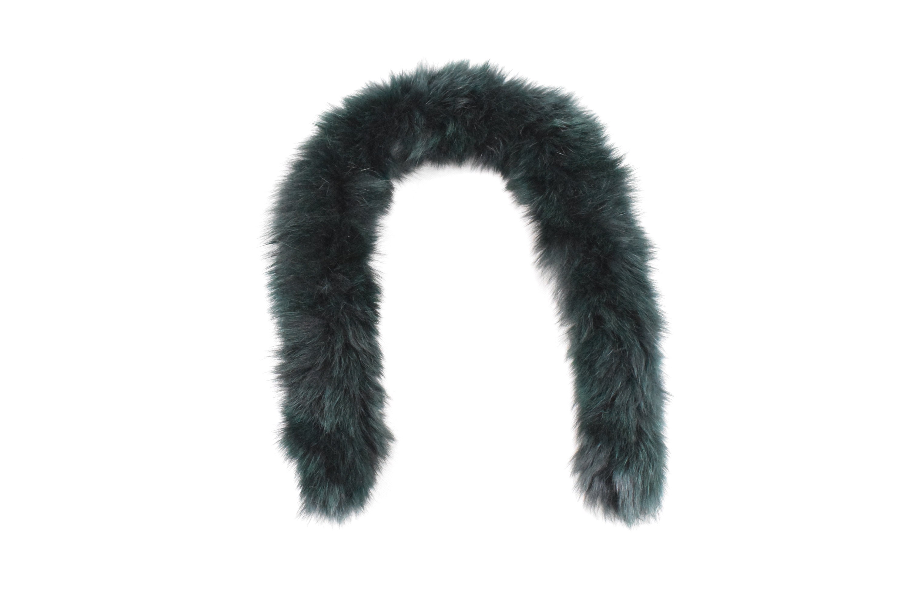 Real Fox Fur Hood Trim for Mens and Womens Dark Green Color / - Etsy