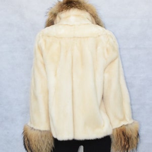 Fur Mink Jacket Pearl Color With Natural Finn Raccoon Gold - Etsy