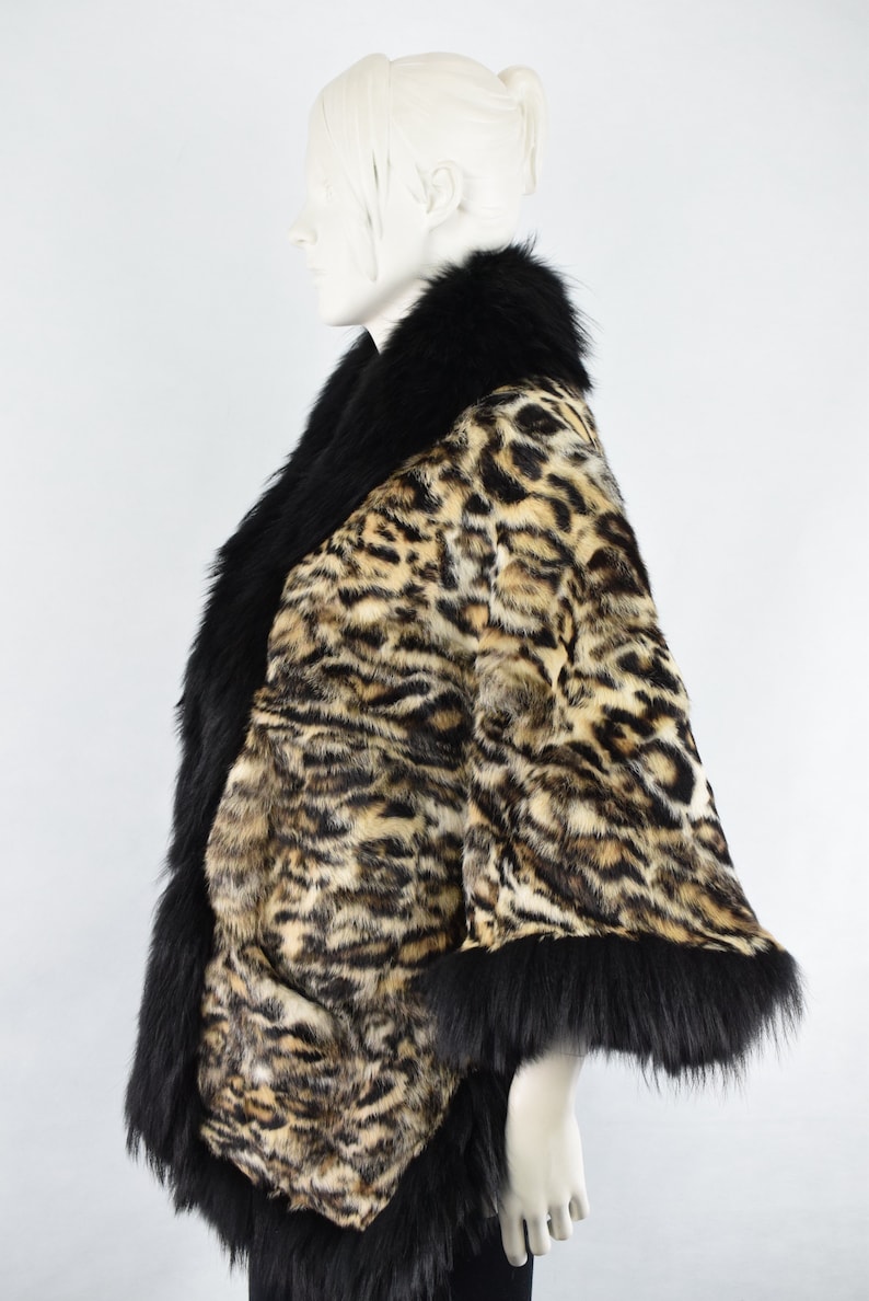 Real Fur Poncho Lapin Rabbit With Finn Raccoon Trim Animal - Etsy