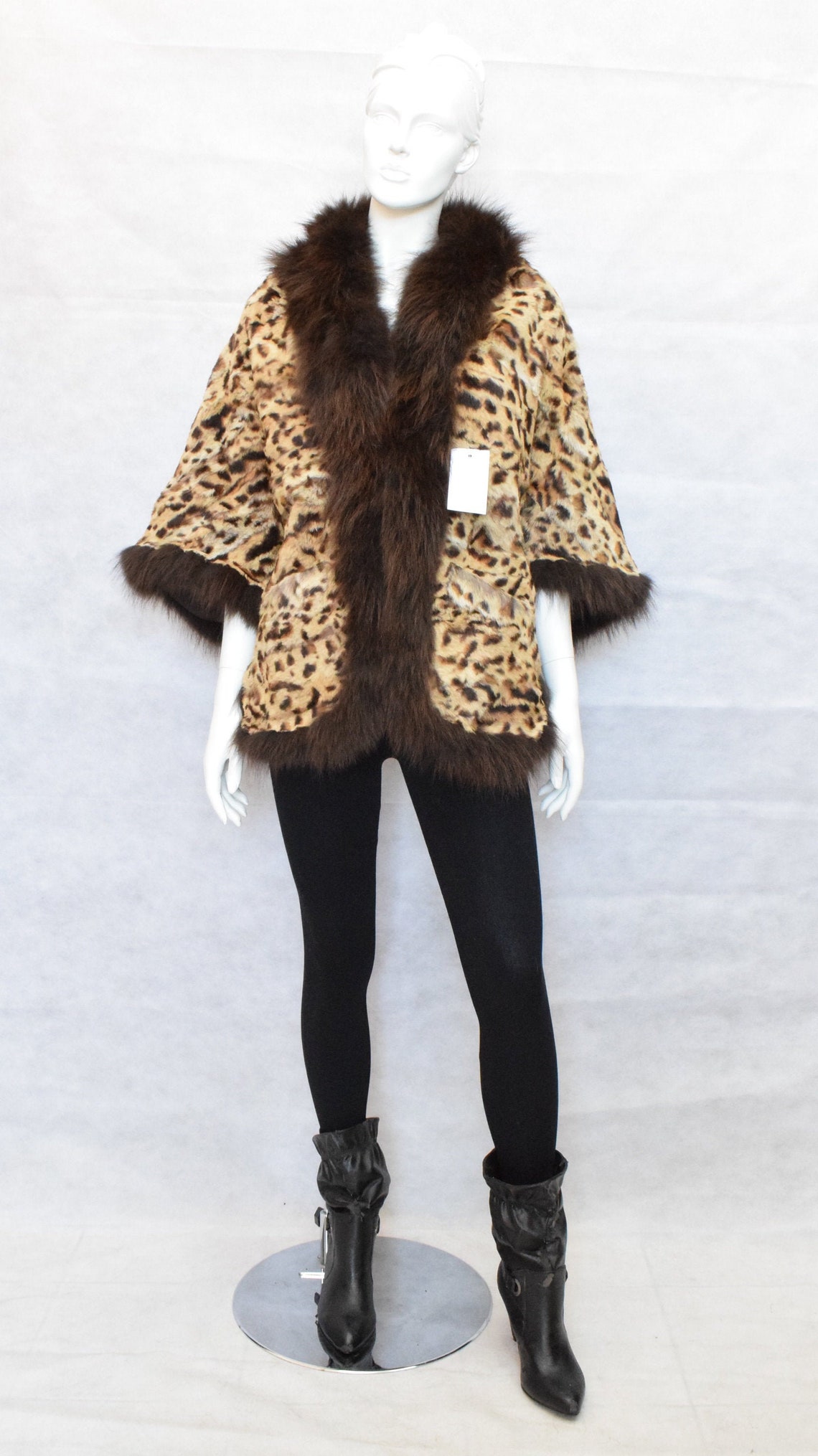 Fur Rabbit & Finn Raccoon Poncho Cape Animal Print With | Etsy