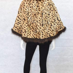 Fur Rabbit & Finn Raccoon Poncho, Cape, Animal Print With Brown Color ...