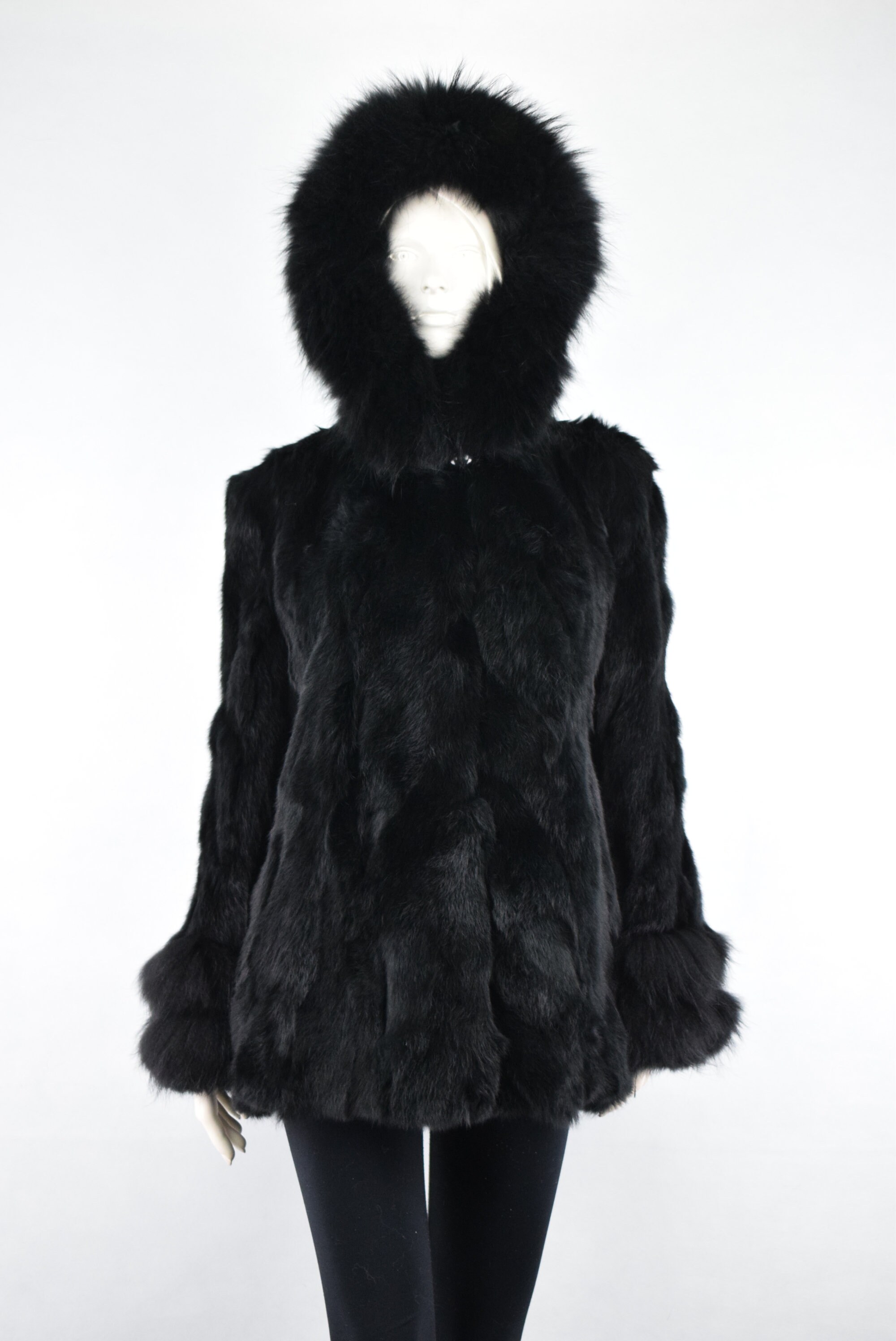 Real Fur Lapin Rabbit With Finn Raccoon Women's Jacket - Etsy