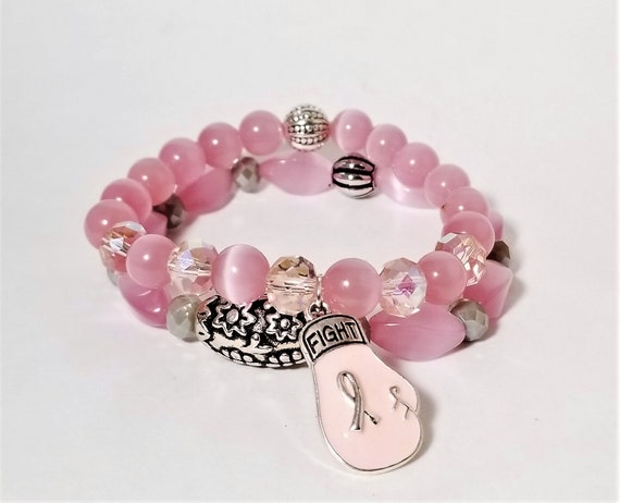 pink breast cancer spacer beads Mr chews asian beavr