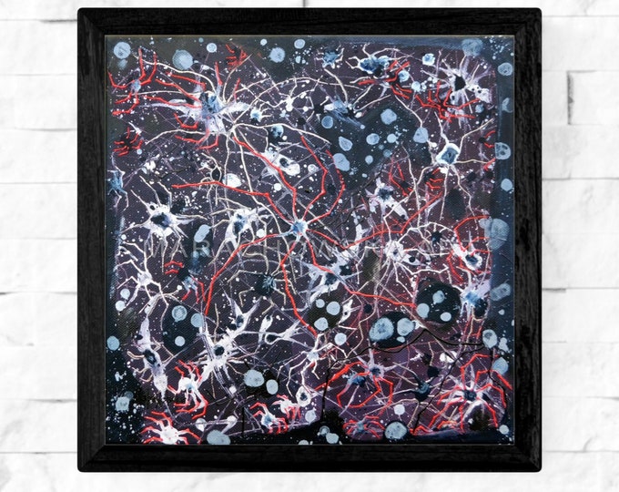 Abstract painting spiders by Maria Marachowska