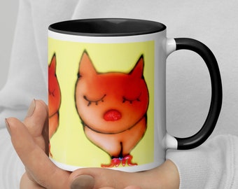 Orange Cat Mug - Cat Mugs - Cat Mug - Cat Gift - Print of the original painting "Orange Cat" by Maria Marachowska