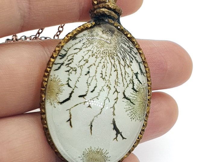 Oval antique look glass pendants by Maria Marachowska
