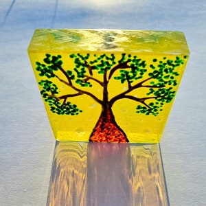 Glass Painting Sculpture Brown Tree