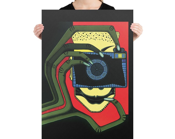 Canvas print of the original painting "Cyclop" by Maria Marachowska