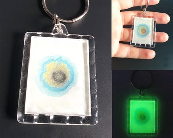 Unique Blue Art Keychain