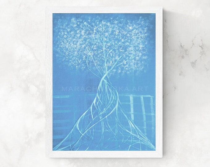 Painting Blue Water Tree - Maria Marachowska
