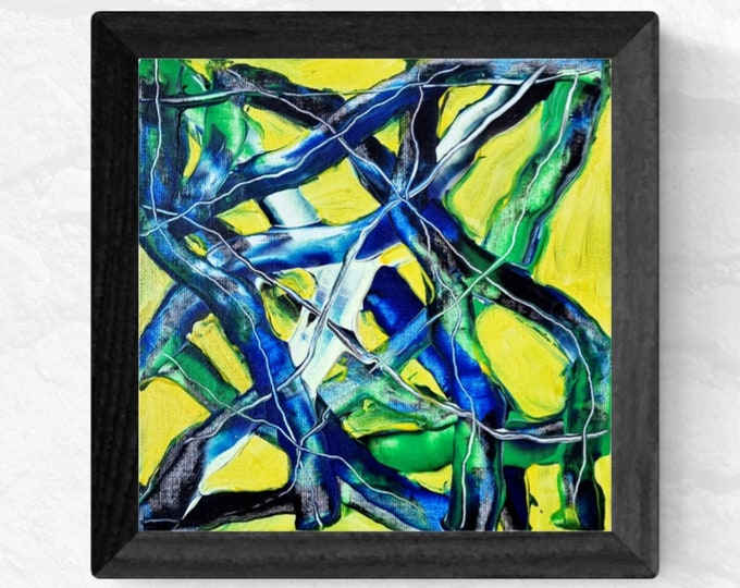 Abstract Painting Blue Expression