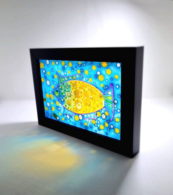 Glasgemälde Sonnenfänger Fisch