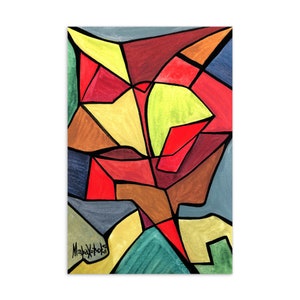 Carte postale colorée abstraite - Carte postale du diable de peinture - Carte postale motifs d’art - Carte postale abstraite - Cartes postales d’art - Cartes postales abstraites