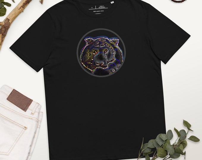 Unisex Organic Cotton T-shirt Tiger - Painting T-shirts - Tiger T-shirt - Print T-shirts - Art T-shirt - Organic T-shirt - Animal T-shirt