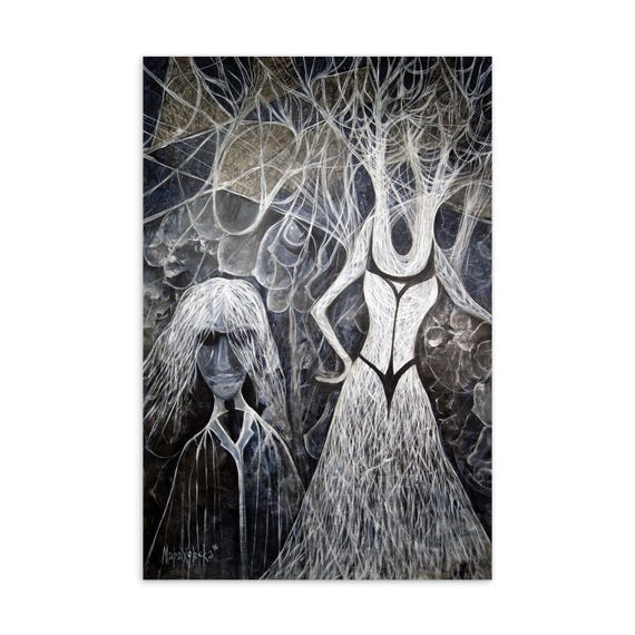 Postkarte Nachtdämon, Druck des Originalgemäldes Maria Marachowska