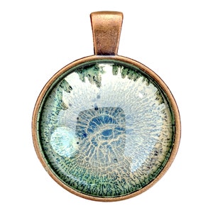 Maria Marachowska Painting Pendant Blue - Hand Painted Necklace - Glows In The Dark
