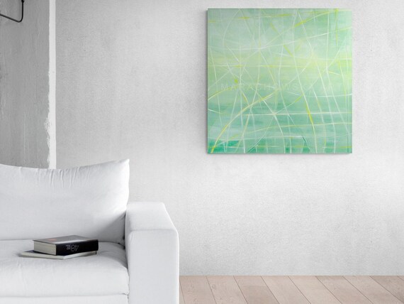 Abstract Yellow Painting Lines - Maria Marachowska