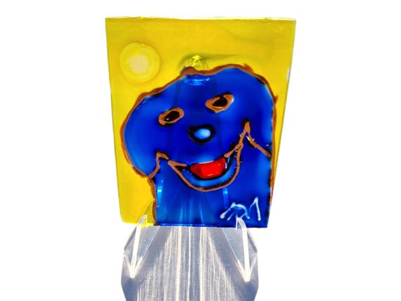 Glass Painting Dog by Maria Marachowska