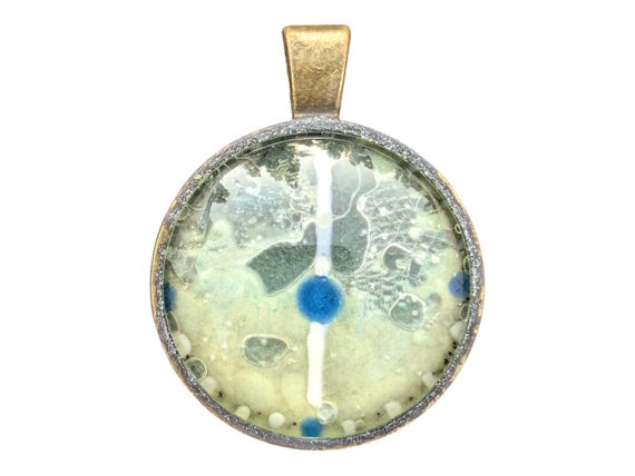Einzigartiger Leuchtender Vintage-Pendant von Maria Marachowska – Handgemalte Glaskunst für Unisex-Liebhaber