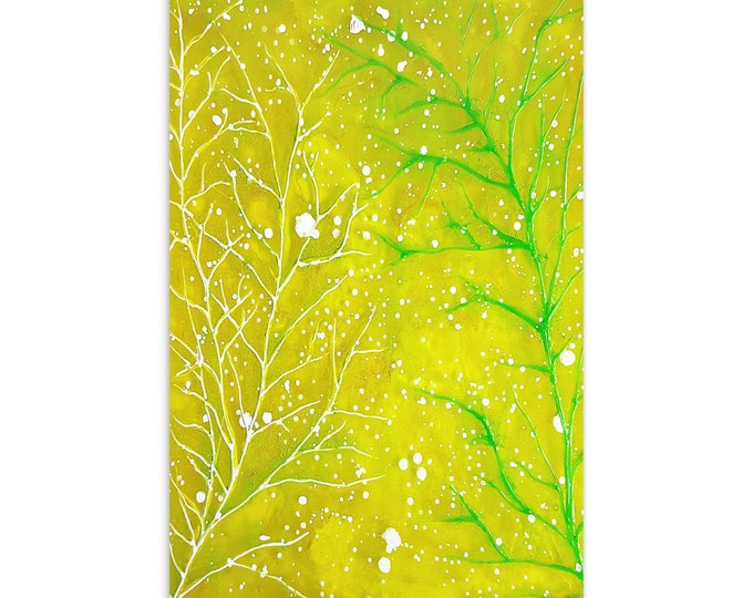 Postcard Summer Trees - Nature Painting Reproduction - Tree Motif - Art Print Decorative Branches - Organic Decoration - Picture Branches