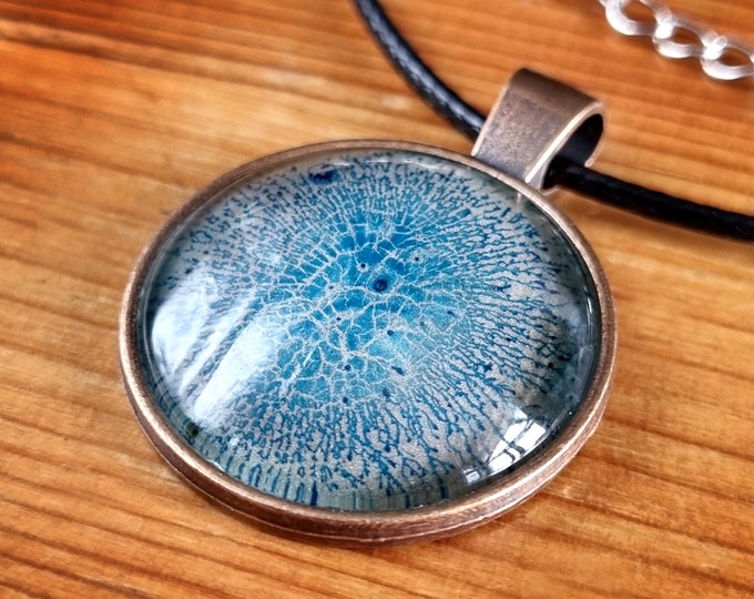 Handmade Unique Blue Pendant by Maria Marachowska