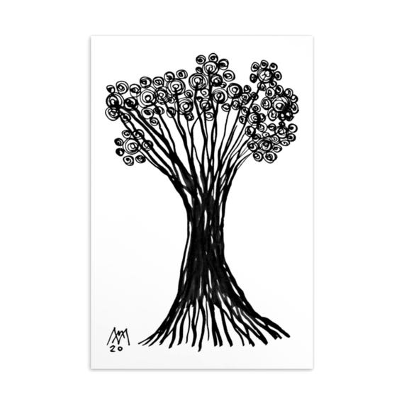 Postcard Drawing Tree