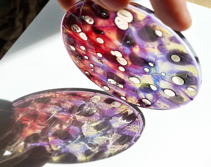 Glass Painting Suncatcher "Abstract Purple" by Maria Marachowska