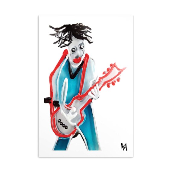 Postcard Rock Guitarist - Music Postcards - Postcard Guitar - Art Postcards - Reproduction of the original painting by Maria Marachowska