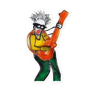 Pegatinas sin burbujas guitarrista de rock - pegatinas de impresión artística - pegatinas de cuadros música - pegatinas de música - pegatinas de música - pegatinas de coche música