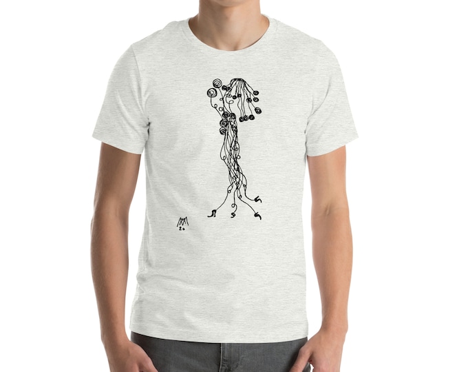 Unisex T-shirt "Lady" - Original Drawing T-shirt - Art T-shirt - Organic T-shirt - Surreal T-shirt - Funny T-shirts - Print T-shirts