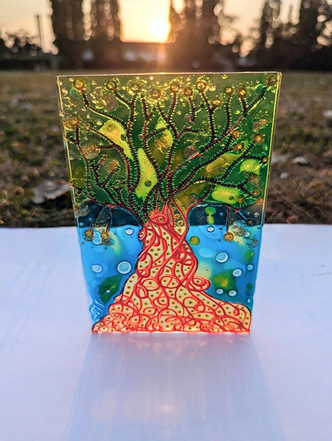 Glass Painting Magnet Summer Tree - Etsy