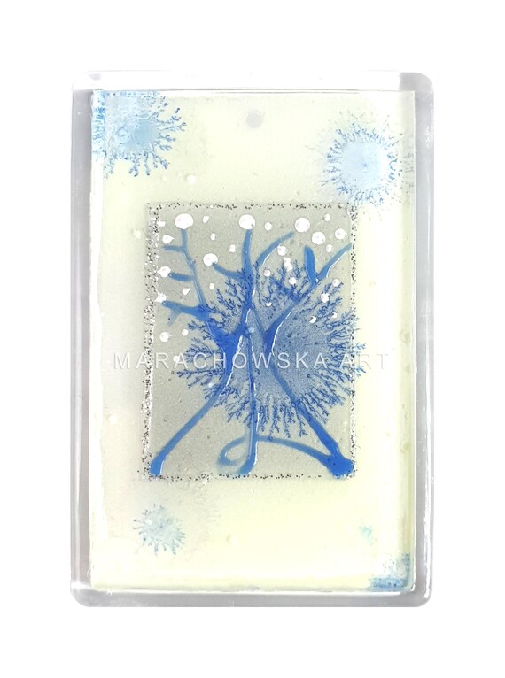 Painting Magnet Blue Tree glow in the dark