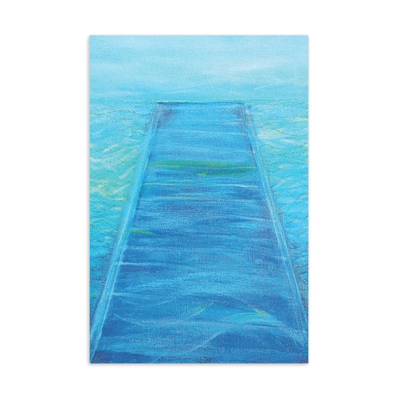 Postcard jetty into the sea - turquoise water picture - maritime painting - panoramic lake - jetty lake - jetty sea pictures