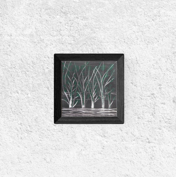 Canvas Painting Night Trees