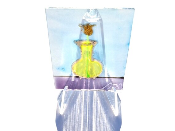 Small Glass Painting Flower by Maria Marachowska