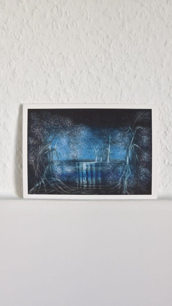 Hochwertige Postkarte "Blue Dream", Druck des Originalgemäldes