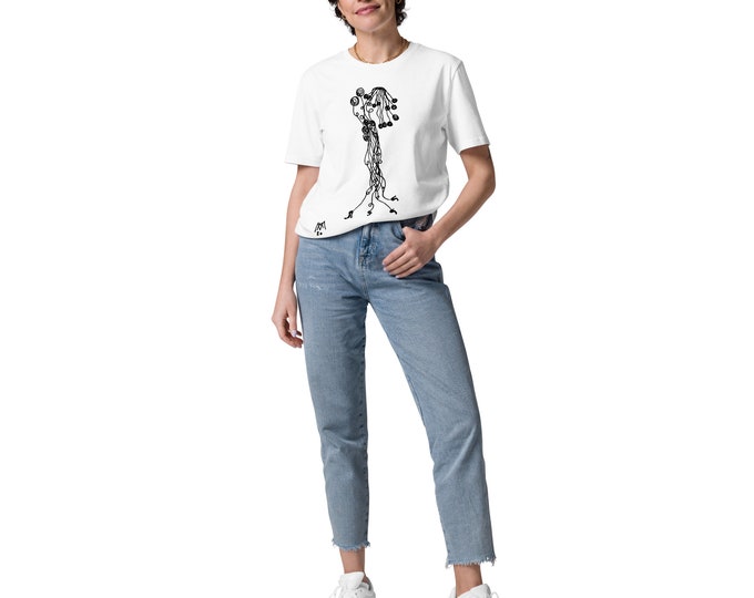 Unisex Organic Cotton T-shirt Lady - Drawing T-shirt - Art T-shirt - Organic T-shirt - Surreal T-shirt - Funny T-shirts -T-shirts