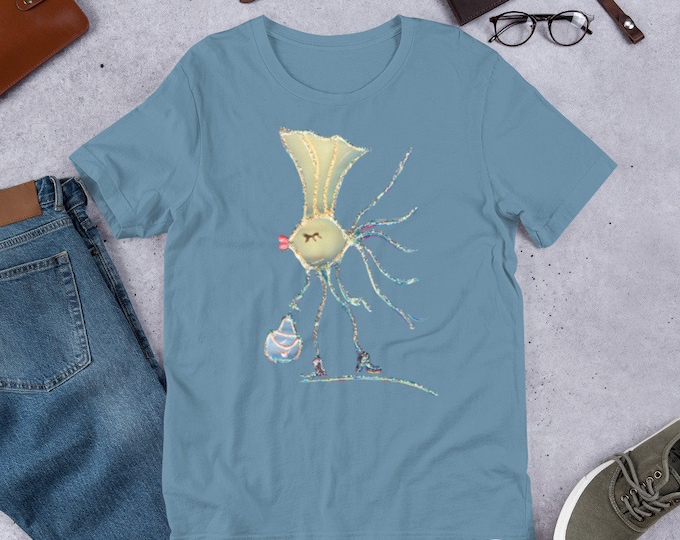 T-shirt fashion fish - painting t-shirts - fish t-shirt - print t-shirts - art t-shirt - organic t-shirt - fish fashion - fish love t-shirt