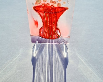 Glass Painting Red Vase by Maria Marachowska