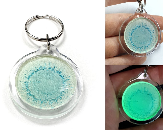 White Blue Art Keychain