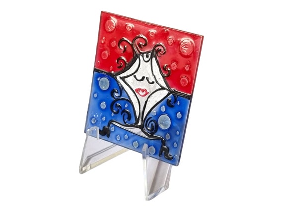 Glass Painting Window + Transparent Acrylic Easel Holder by Maria Marachowska