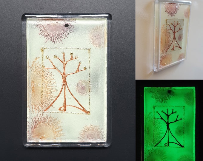 Painting Magnet Gold Tree glow in the dark by Maria Marachowska