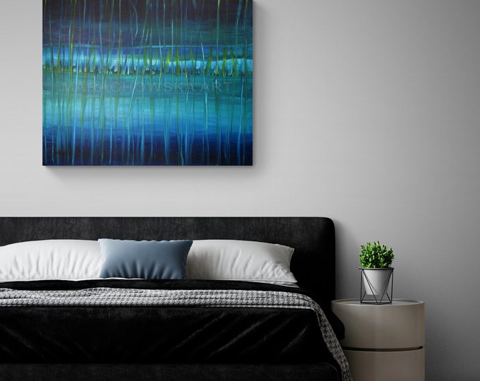 Large Blue Seascape Abstract Painting