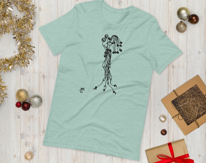 T-shirt original drawing "Lady" - Art T-shirt - Unisex T-shirt - Organic T-shirt - Surreal T-shirt - Funny T-shirts - Print T-shirts